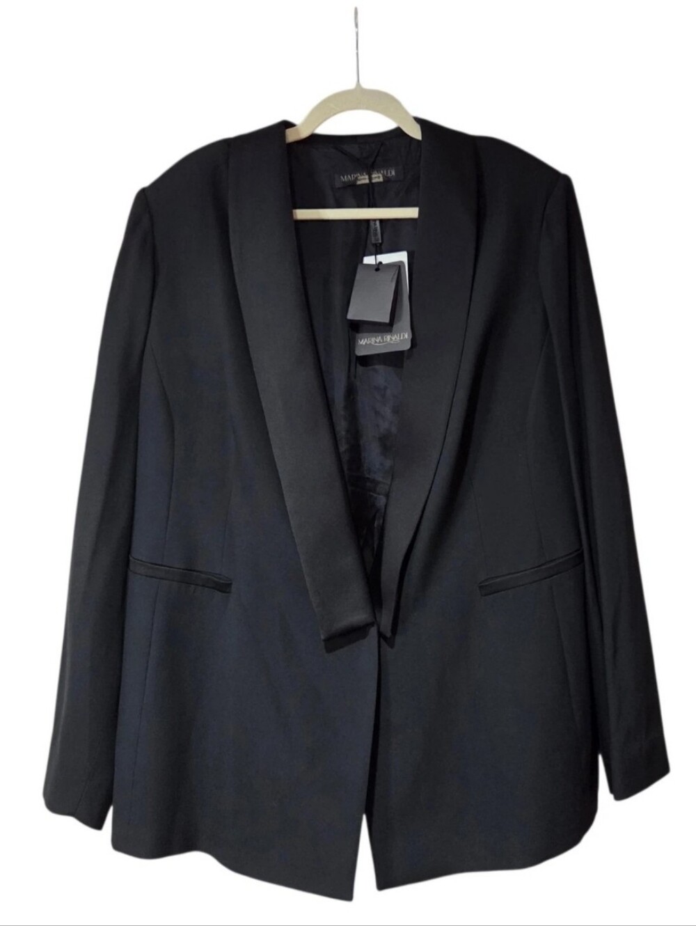 Marina Rinaldi Cecina Black Cupro Viscose Blazer Size 22W (31) $1055